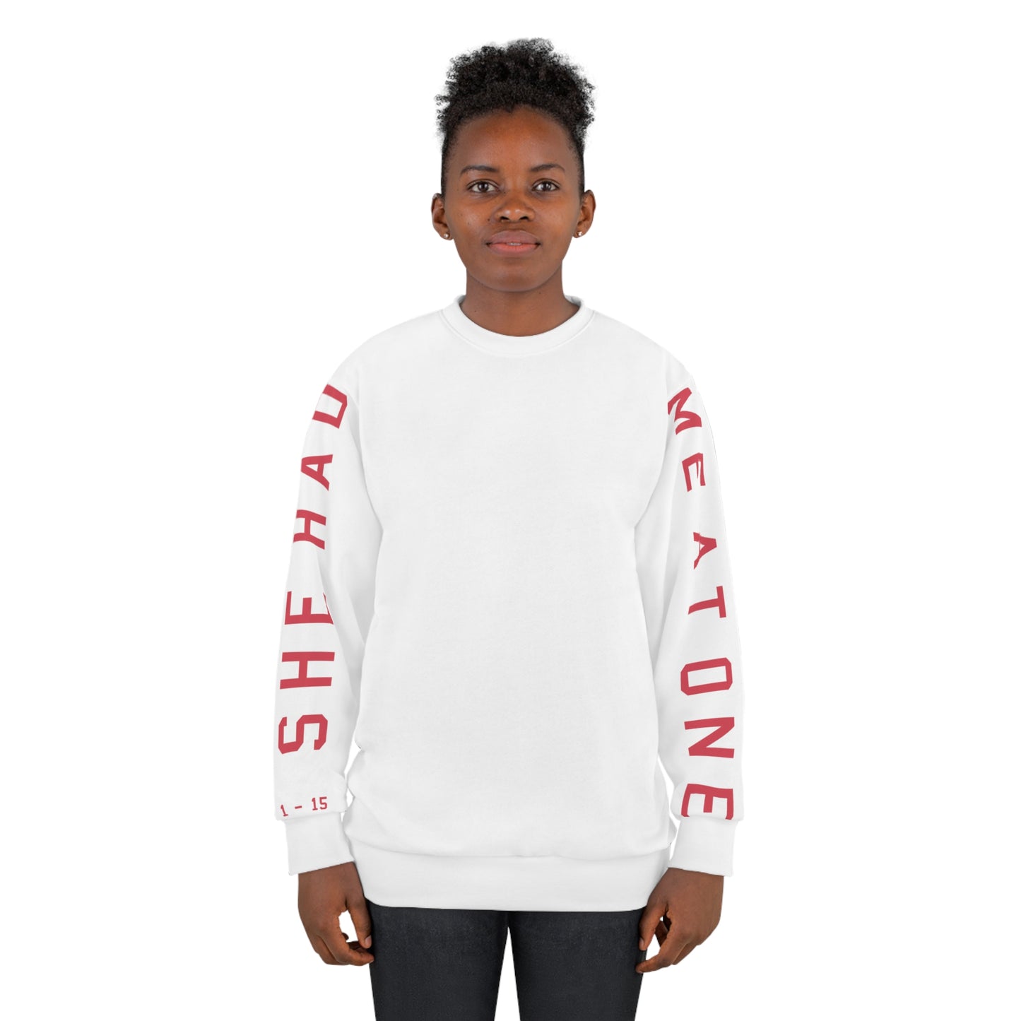 (US) Oversized Hard Reset Fleece Crewneck-White & Light Red