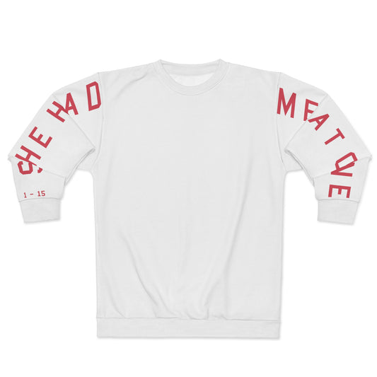 (US) Oversized Hard Reset Fleece Crewneck-White & Light Red